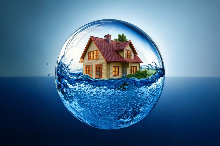 A house inside a ball of water