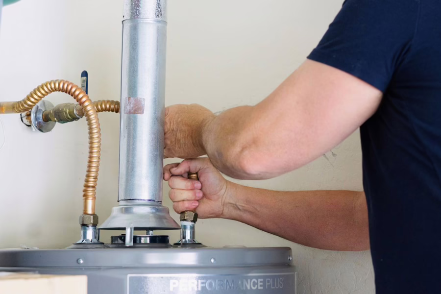 Installation of a hot water heater
